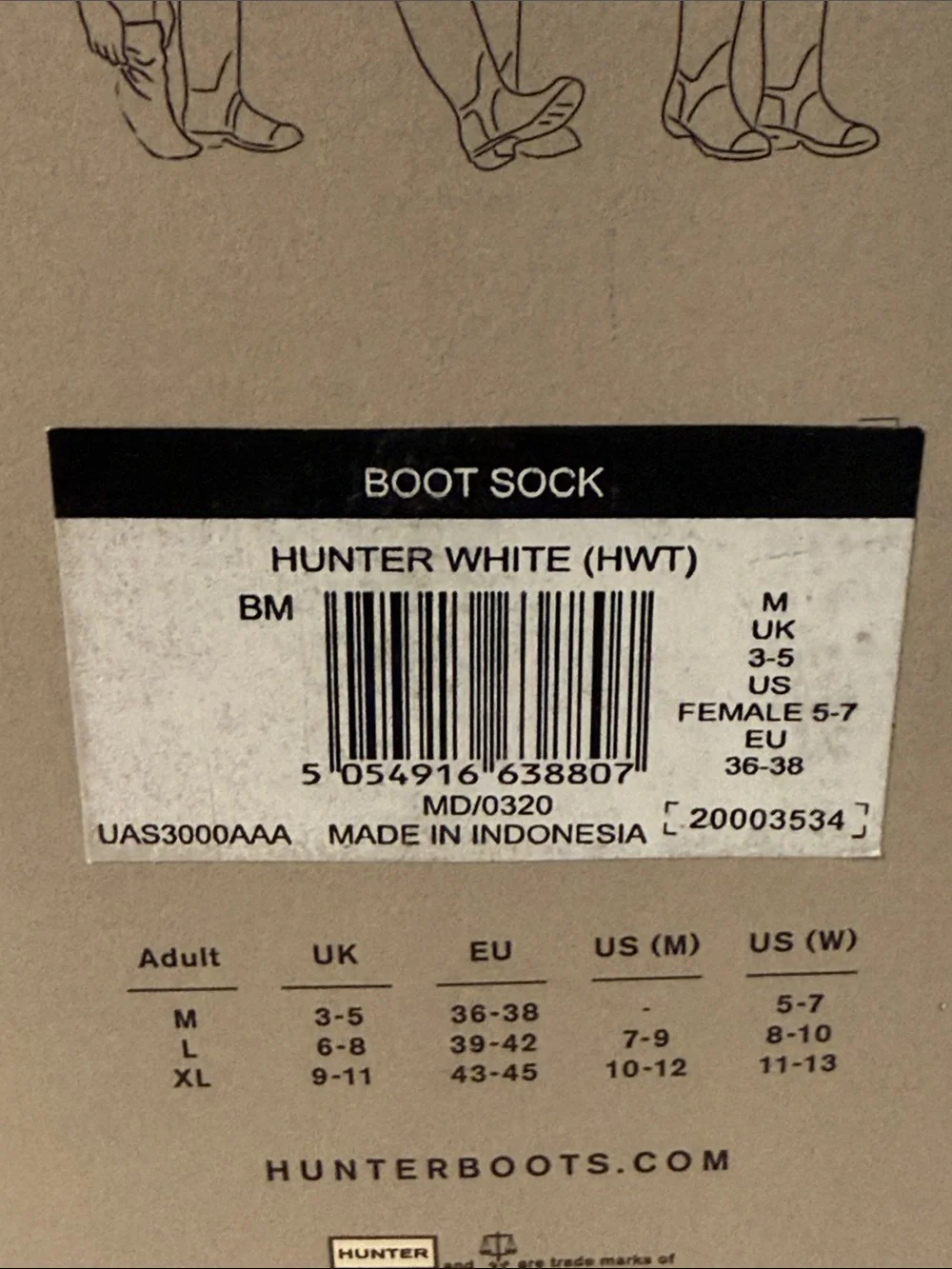 Hunter Cream Fold-Over Boot Socks with Logo